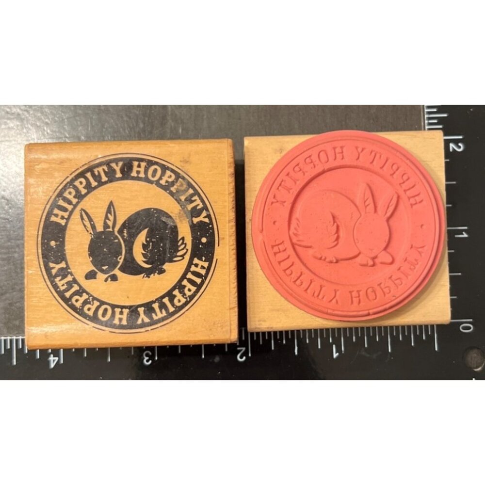 Hippity Hoppity 125531 Wood Mounted Rubber Stamp by Craft Smart Easter Bunny